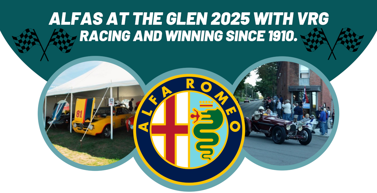 Alfas at the Glen 2025 with VRG: Racing & Winning Since 1910
